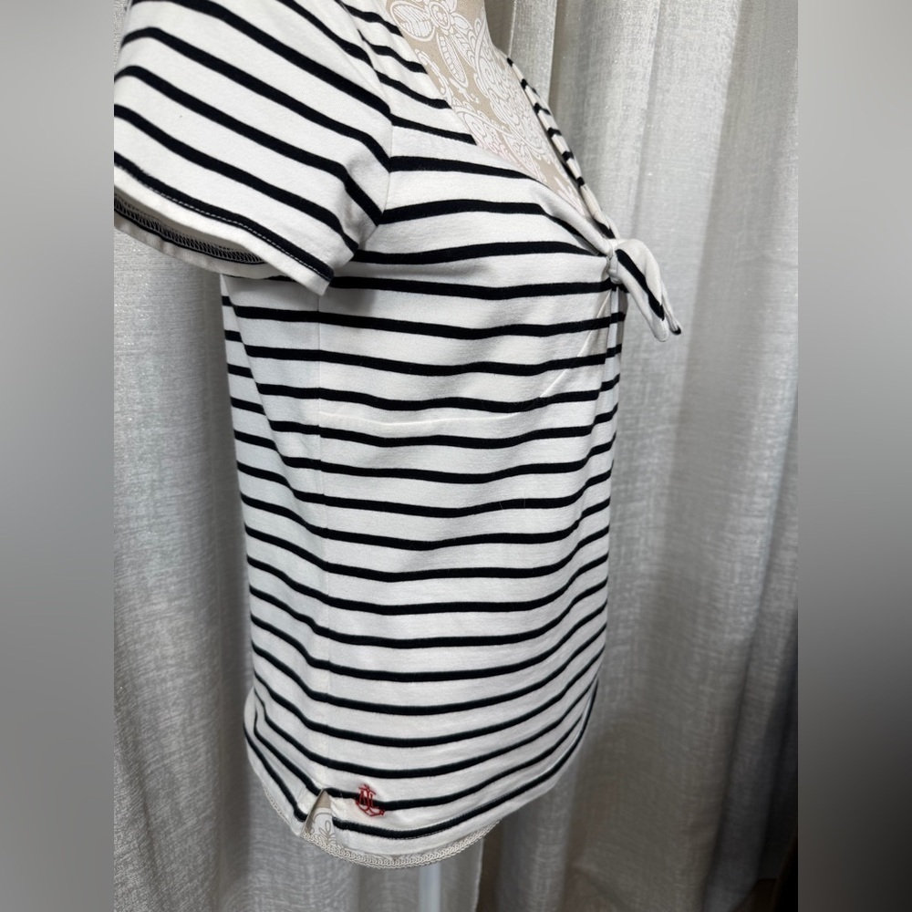 American Living Striped Tie-Front Top (Size M) - Picture 5 of 6